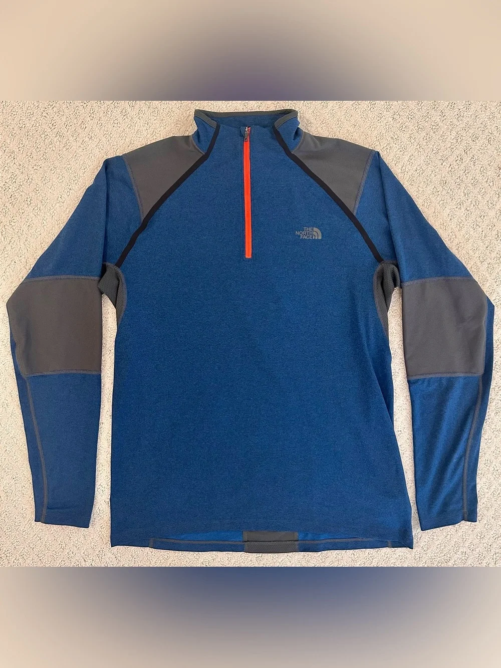 The North Face Men's Blue Performance Quarter-Zip with Gray Panels